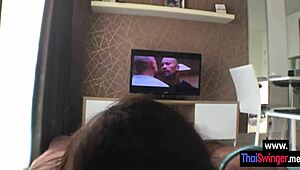 Big cock boyfriend gets perfect blowjob from sexy thai teen girlfriend!
