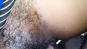 big cock stretches curly ebony's sweet narrow ass pussy deep and hard