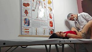 Young brazilian latina patient with juicy ass and tight pussy gets doctor fingering asshole then rough bareback hospital fuck