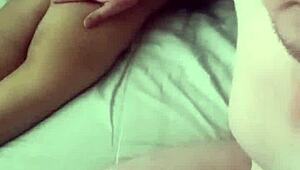 Step daddy sensually gropes petite step daughter's curves in full vid