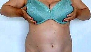 Whoa, Busty Granny Maria's Lingerie Goes From Beige To Mint Perfection!