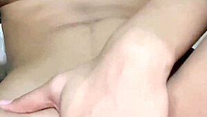 she wakes up horny that petite babe fingers her wet pussy till sweet orgasm hits early morning