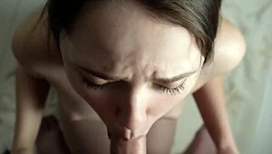 stepbro gets sneaky quickie blowjob while girlfriend showers nearby