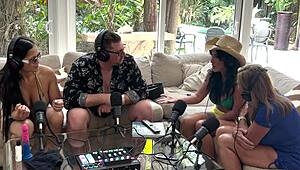 Abi James and Sunni Daize cruise with horny swinger couple for dirty group talk