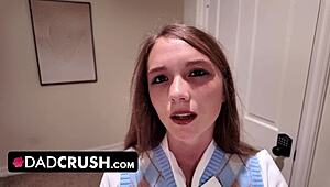 stepdad breeds tight virgin stepdaughter mira monroe over her nerdy friend selina imai in threesome