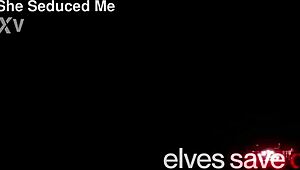 blonde and brunette elves lick wet pussies kissing big tits christmas