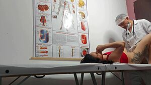Young brazilian latina patient with juicy ass and tight pussy gets doctor fingering asshole then rough bareback hospital fuck