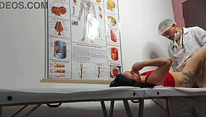 Young brazilian latina patient with juicy ass and tight pussy gets doctor fingering asshole then rough bareback hospital fuck