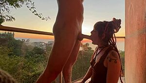 Olivia's Vacation Deepthroat Sloppy Reward for Husband Goth Cosplay