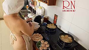 Nudist Housewife Regina Noir Cooks Naked In Kitchen!