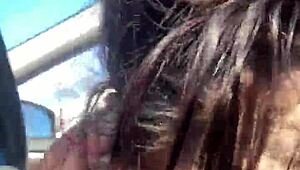 imagine that emo whore gagging on bbc during a rough car ride throat fuck