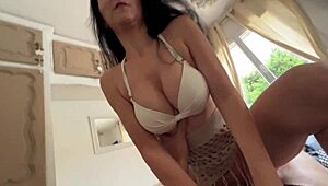 stepmom sneaks a quickie with stepson while husband barbecues outside.
