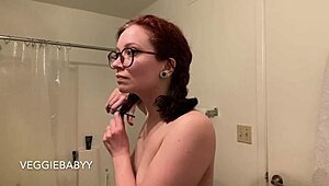 omg, watch me cut off my long curly redhead locks nude to shoulder length!