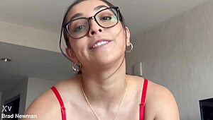 Erotic POV Madison Wilde sucks Brad Newman big cock deepthroat tight college pussy