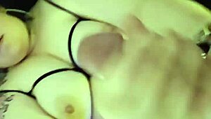 Amateur milf wife handjobs cock to massive triple cumshot explosion!
