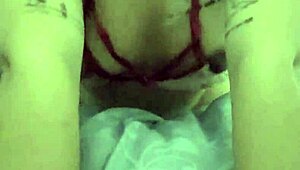 hot asian petite tattooed babe bound in handcuffs takes rough interracial pounding