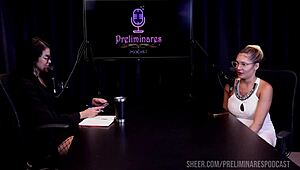 barbara sol teases with big ass lingerie in podcast prelims, watch sheer red domination!