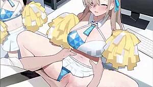 horny blue archive asuna cheerleader takes massive cumshot loads??