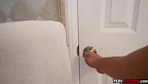 Blonde milf stepmom sucks stepson cock hungrily