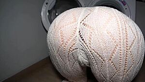 Stepsister's plump ass lures stepsis into pov creampie doggystyle pounding tight juicy hole