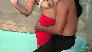 Real homemade Latina milf bends over for raw doggystyle pounding in bedroom with tanned curves