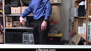 lp OFFICER PUNISHES HOT SHOPLIFTER TEEN with BENT OVER DOGGYSTYLE in GARAGE