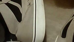 friend totally trashes my sneakers ugh what a mess...