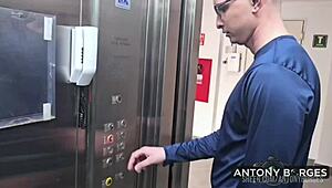 boss sneaks quickie fuck with punk tattooed latina secretary in office bathroom