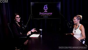 barbara sol teases with big ass lingerie in podcast prelims, watch sheer red domination!
