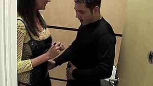 busty sluts share naughty bathroom blowjobs and rides