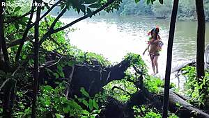 forest ranger couldn't resist slamming indian cutie's ass in sheer red