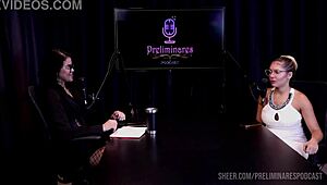 barbara sol teases with big ass lingerie in podcast prelims, watch sheer red domination!
