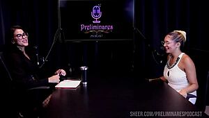 barbara sol teases with big ass lingerie in podcast prelims, watch sheer red domination!