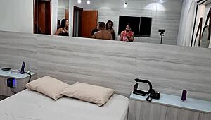 Behind innocent couple's first porn chaos: Rafa, Jani, Pricilla Diabinha gangbanged wildly