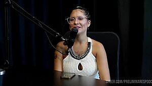 barbara sol teases with big ass lingerie in podcast prelims, watch sheer red domination!