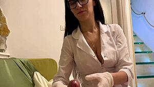 Hot Nurse In Latex Gloves Teases Patient With Deepthroat Blowjob And Cowgirl Riding Orgasm