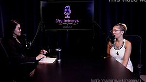 barbara sol teases with big ass lingerie in podcast prelims, watch sheer red domination!
