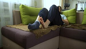 wanna see this sexy 18+ teen's bare wrinkled soles in socks?!