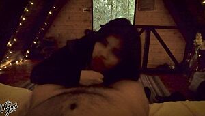 in the dark cabin shadows i deepthroat his cock and swallow every vegas drop...