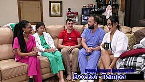 dr tampa gives aria nicole gaping pussy exam backstage florida