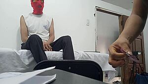 a feminine doctor pleasures herself before patient during checkup