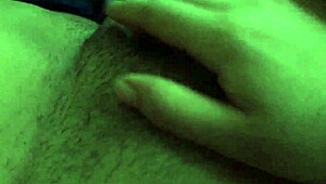 hairy wet beaver enjoys teasing massage touch