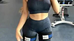instagram big ass fitness girls squeeze into tight latex leggings at the gym