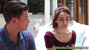 Ever seen a teen stepsis take anal jizz from daddy? Watch her gape!