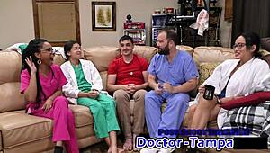 dr tampa gives aria nicole gaping pussy exam backstage florida
