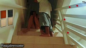 OMG I snuck in middle of night to suck my cheating wife girlfriend while husband slept in room skirt up tight pussy creampie