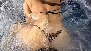 horny milf's huge ass fucked hard outdoors in water