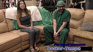 dr tampa gives aria nicole gaping pussy exam backstage florida
