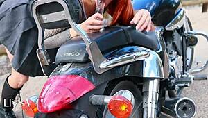 I RIDE dildo hard on my motorcycle in boots