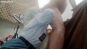 Indonesian college girl slurps cock till he explodes in her mouth, ass to mouth tease? 😈👅